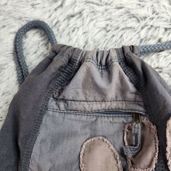 Life is Good Drawstring Flower Daisy Bag Distressed Boho - Picture 3 of 5